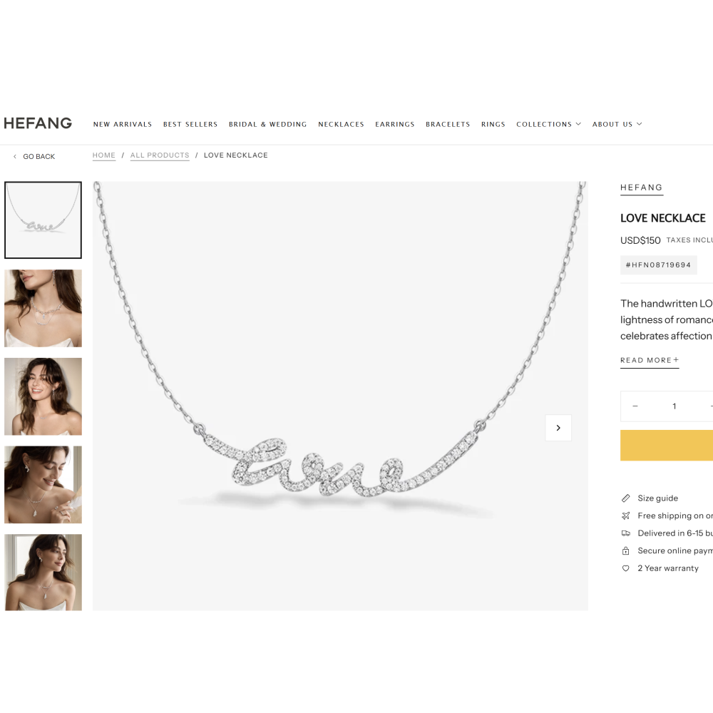 Hefang / LOVE項鍊-細節圖4