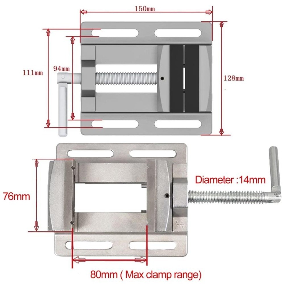 快速出貨 BG-6256 2.5吋 / 3吋 鋁合金機身 小虎鉗 平口鉗 萬力 [] 鑽床 電鑽支架好拍檔-細節圖4