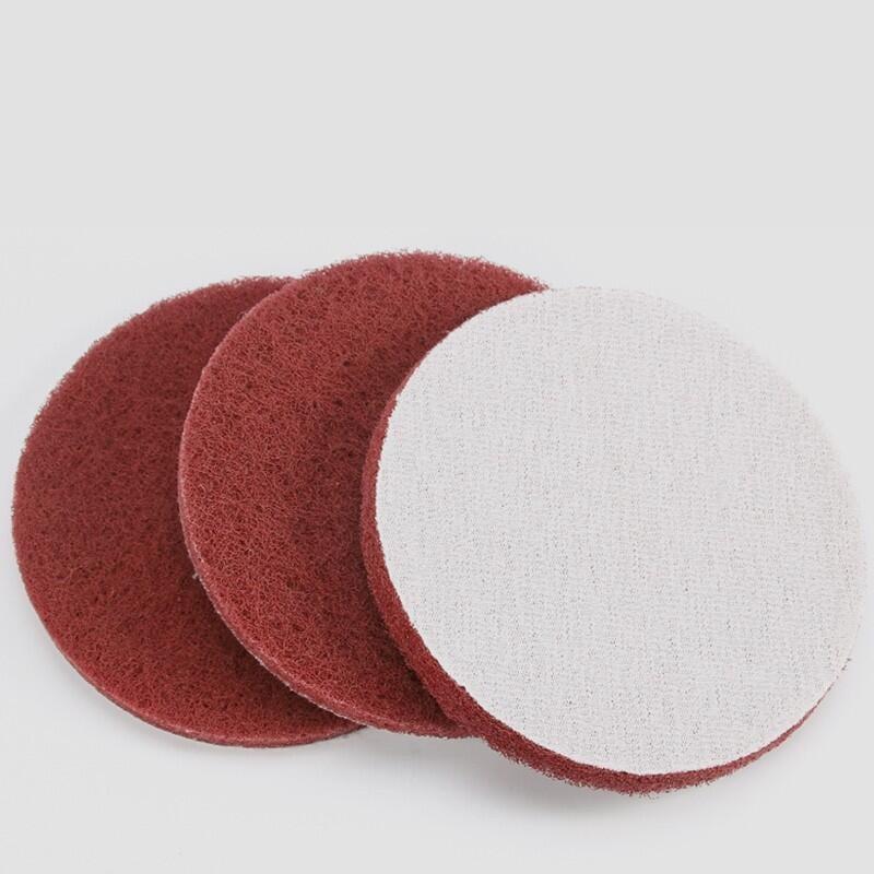 現貨供應 四吋 / 五吋 菜瓜布 粗綠 細棕 魔鬼氈自黏 磨盤 植絨 背絨 4吋 5吋-細節圖2