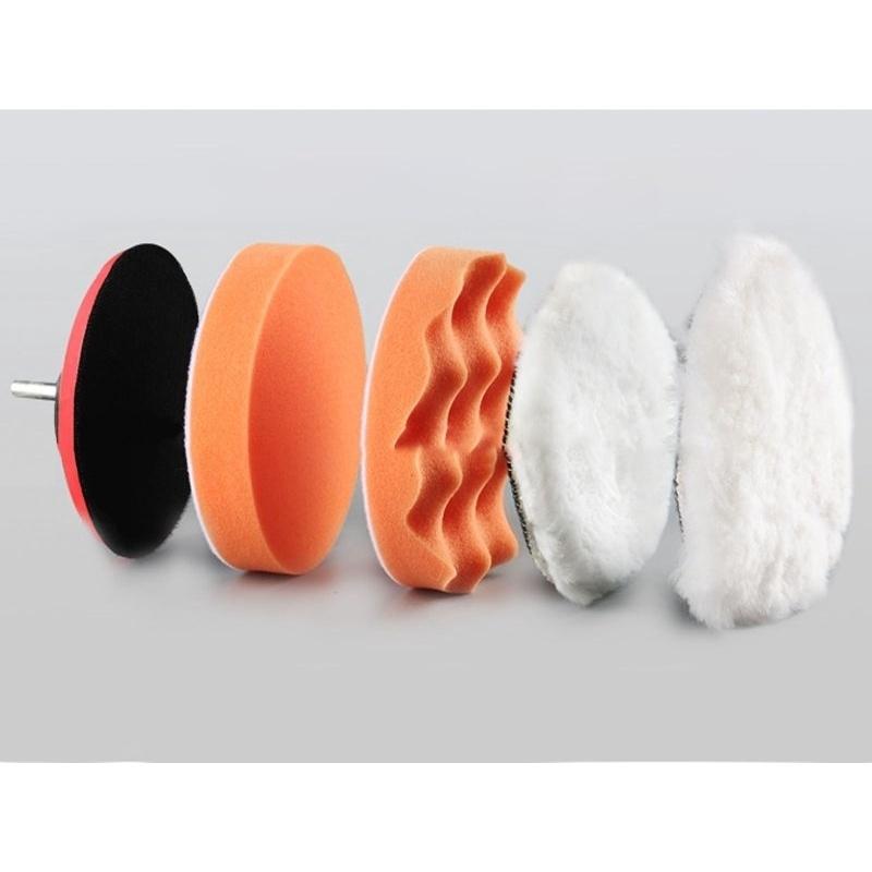 六件打蠟組 五吋 5吋 三角桿 六角桿 電鑽 海綿 羊毛 魔鬼氈 轉接頭 打蠟海綿 打臘-細節圖6
