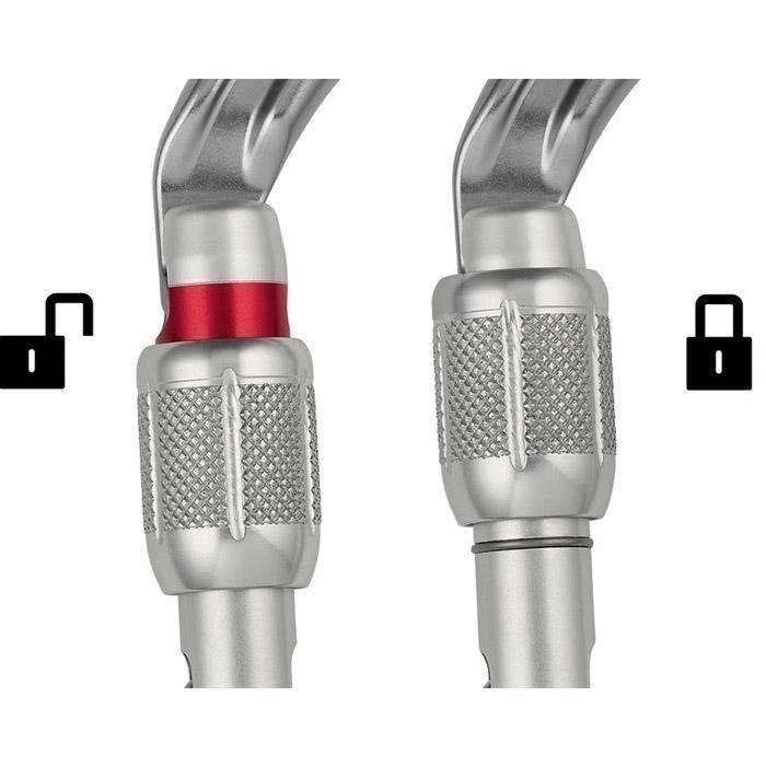 Petzl OK screw-lock，M33A SL，橢圓形鉤環，大D鉤環，銀灰色，全新現貨-細節圖3