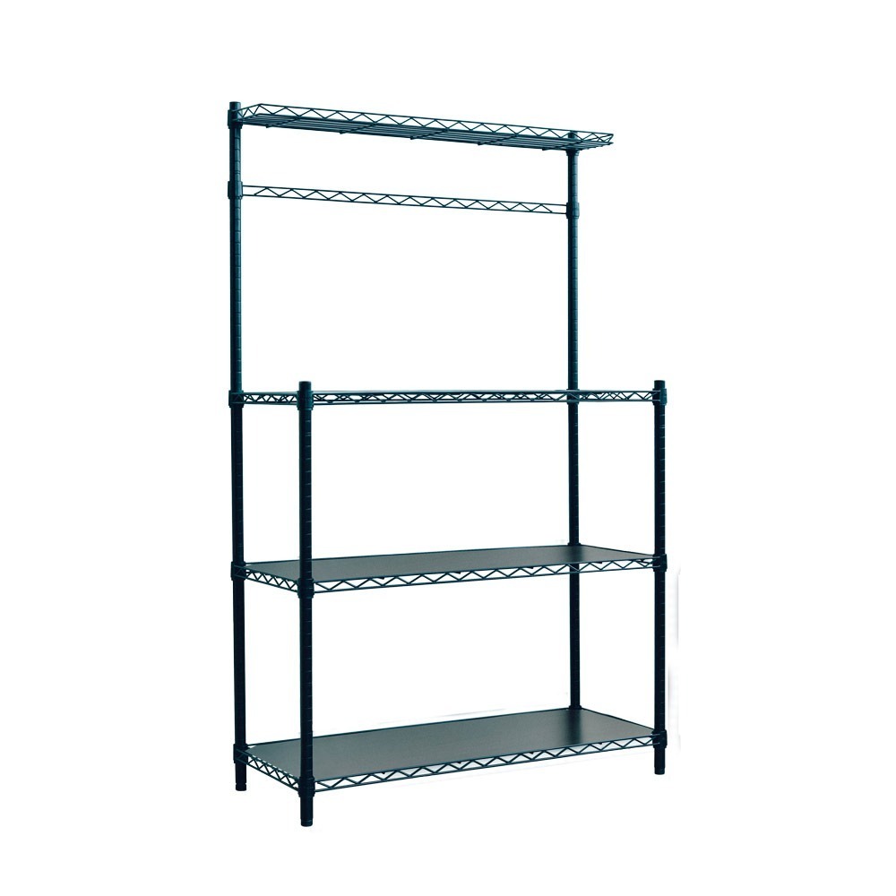 【dayneeds】輕型 90x35x150公分 烤漆微波爐架 兩色可選 (含木紋板)-細節圖2