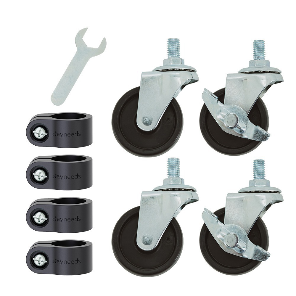 【dayneeds】50mm鐵板工業輪含加強型束管輪套組(2活2煞) 兩色可選-細節圖3