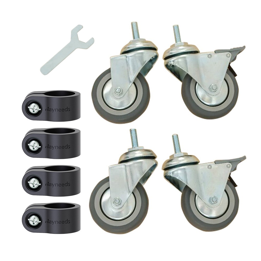 【dayneeds】75mm鐵板儀器輪含加強型束管輪套組(2活2煞)-細節圖2