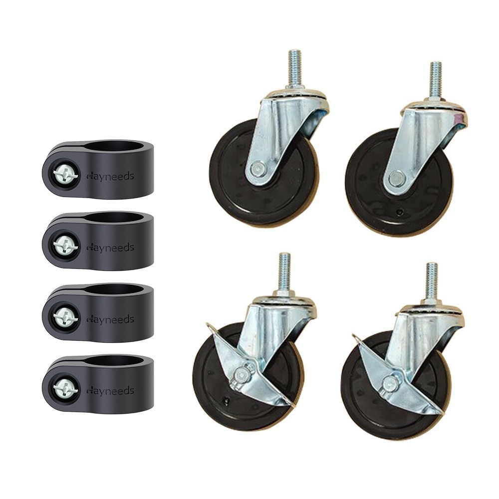 【dayneeds】75mm鐵板工業輪含加強型束管輪套組(2活2煞) 兩色可選-細節圖2