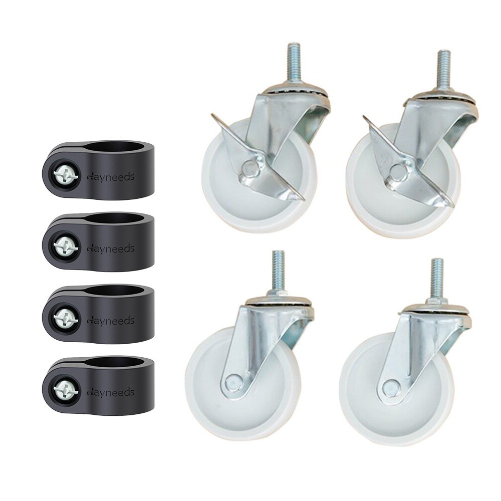 【dayneeds】75mm鐵板工業輪含加強型束管輪套組(2活2煞) 兩色可選-細節圖3