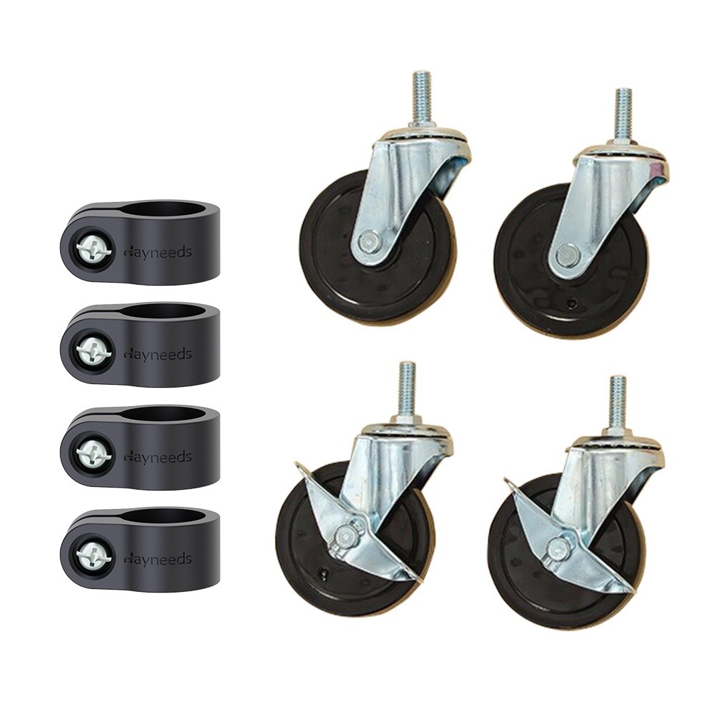 【dayneeds】75mm鐵板工業輪含加強型束管輪套組(2活2煞) 兩色可選-細節圖2