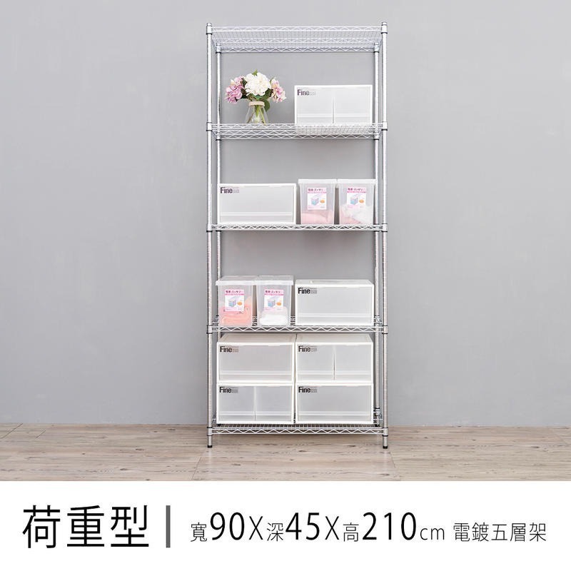 【dayneeds】荷重型 90x45x210公分 五層波浪架 三色可選-細節圖2