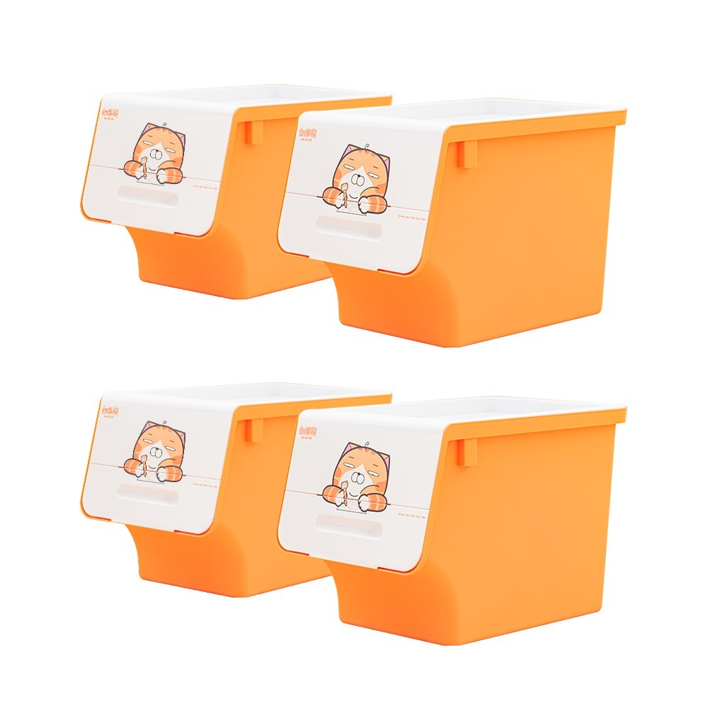【dayneeds】新款 白爛貓直取式收納箱(小) 四入-細節圖2