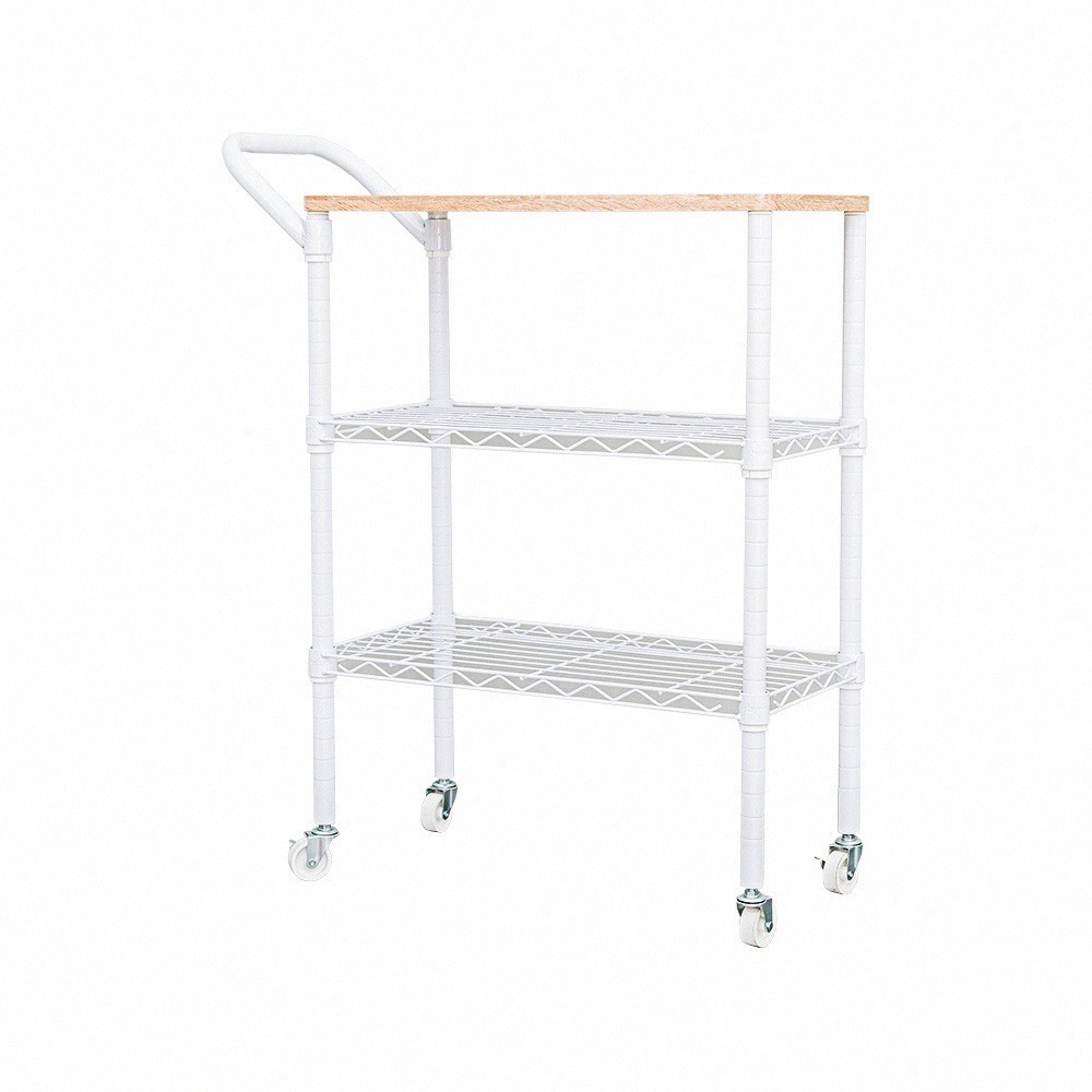 【dayneeds】輕型 60x30x90cm(含把手+輪高)木頂板三層收納推車 兩色可選-細節圖2