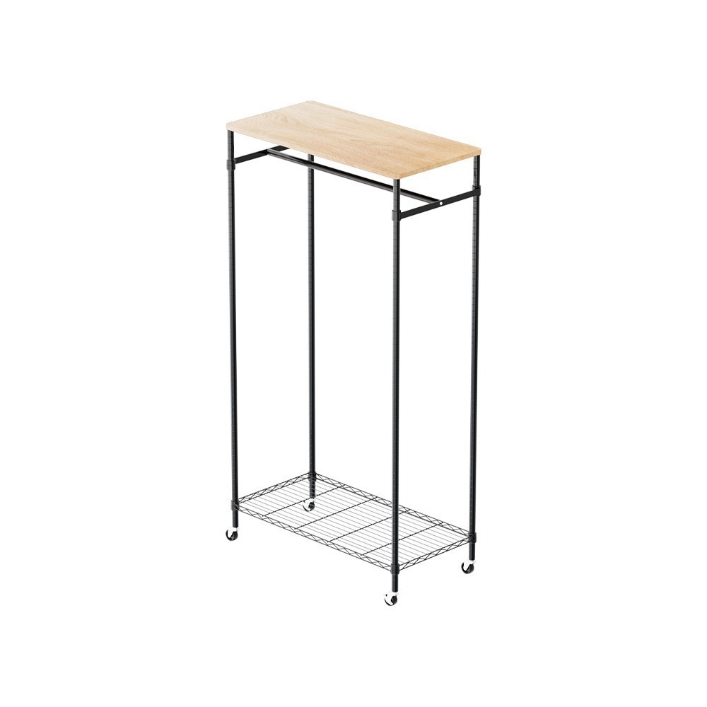 【dayneeds】[漂流木紋]90x45x170&185cm(含輪高)木頂板單桿衣架(兩款/兩色可選)-細節圖2