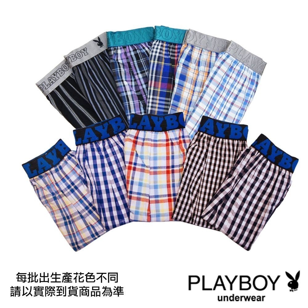 【PLAYBOY】LOGO織帶格紋五片式純棉四角褲（超值4件組）-細節圖2