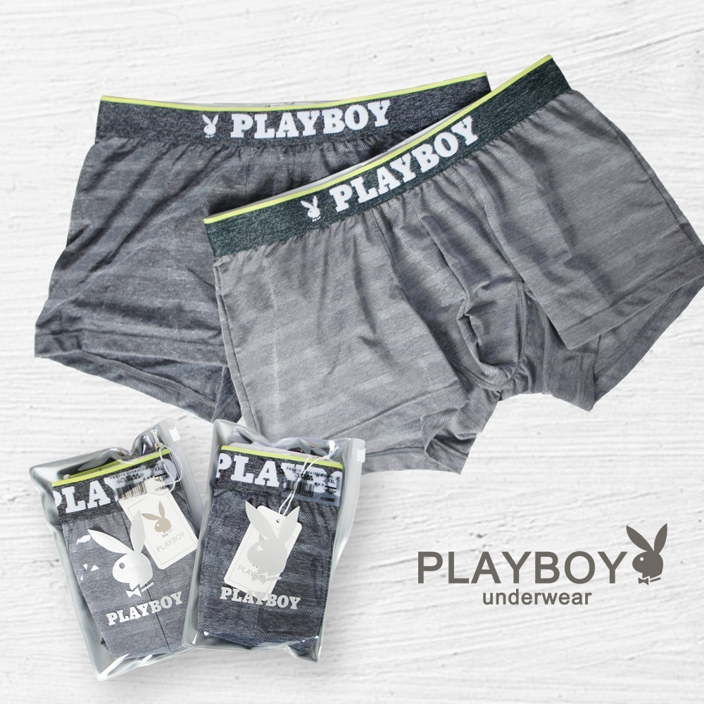 贈品專用-【PLAYBOY】無印風橫向氣網舒適平口褲(單件-黑/灰 隨機出貨)-請於訂單備註欄位中註明需要的尺寸-細節圖3