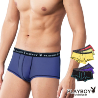 【PLAYBOY】輕涼薄感撞色低腰男四角褲(單件)