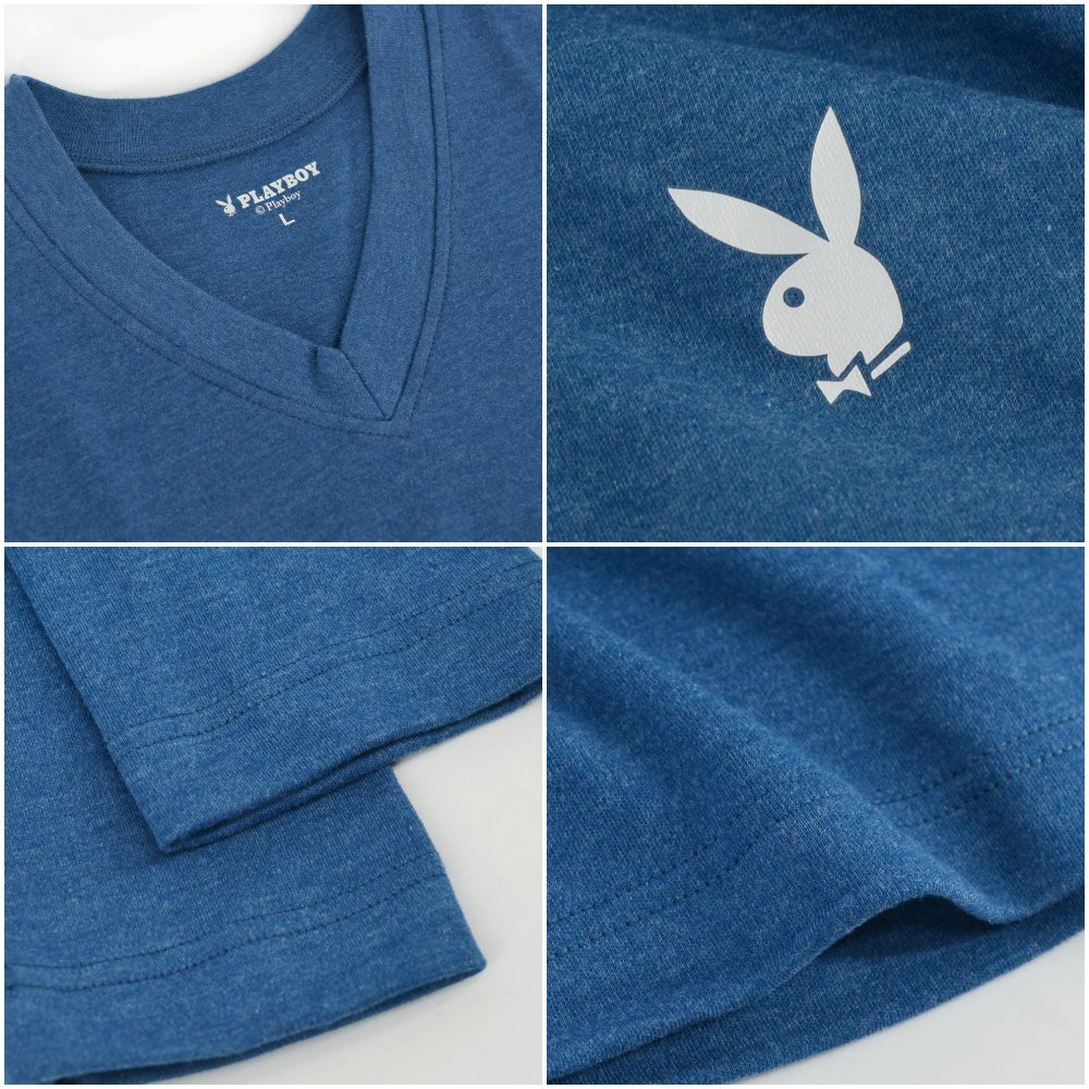 【PLAYBOY】舒適棉絨蓄熱保暖圓領/V領長袖組-3件組-細節圖4