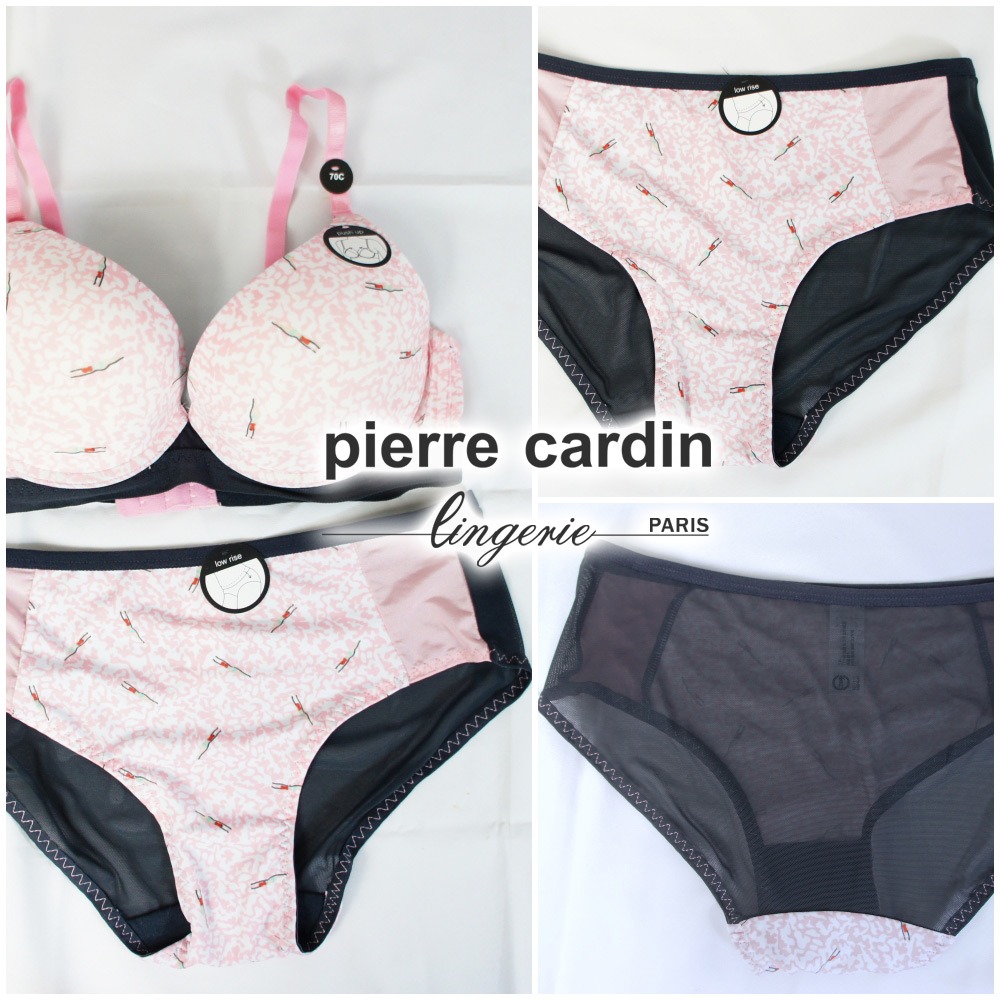 【pierre cardin 皮爾卡登女性內衣】零碼 70C 俏麗印花集中內衣(成套-PNK粉)-細節圖3