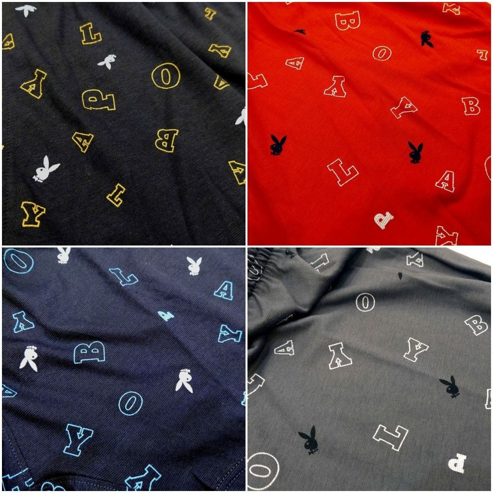 【PLAYBOY】線框字兔印花透氣針織四角褲(超值4件組)-細節圖3