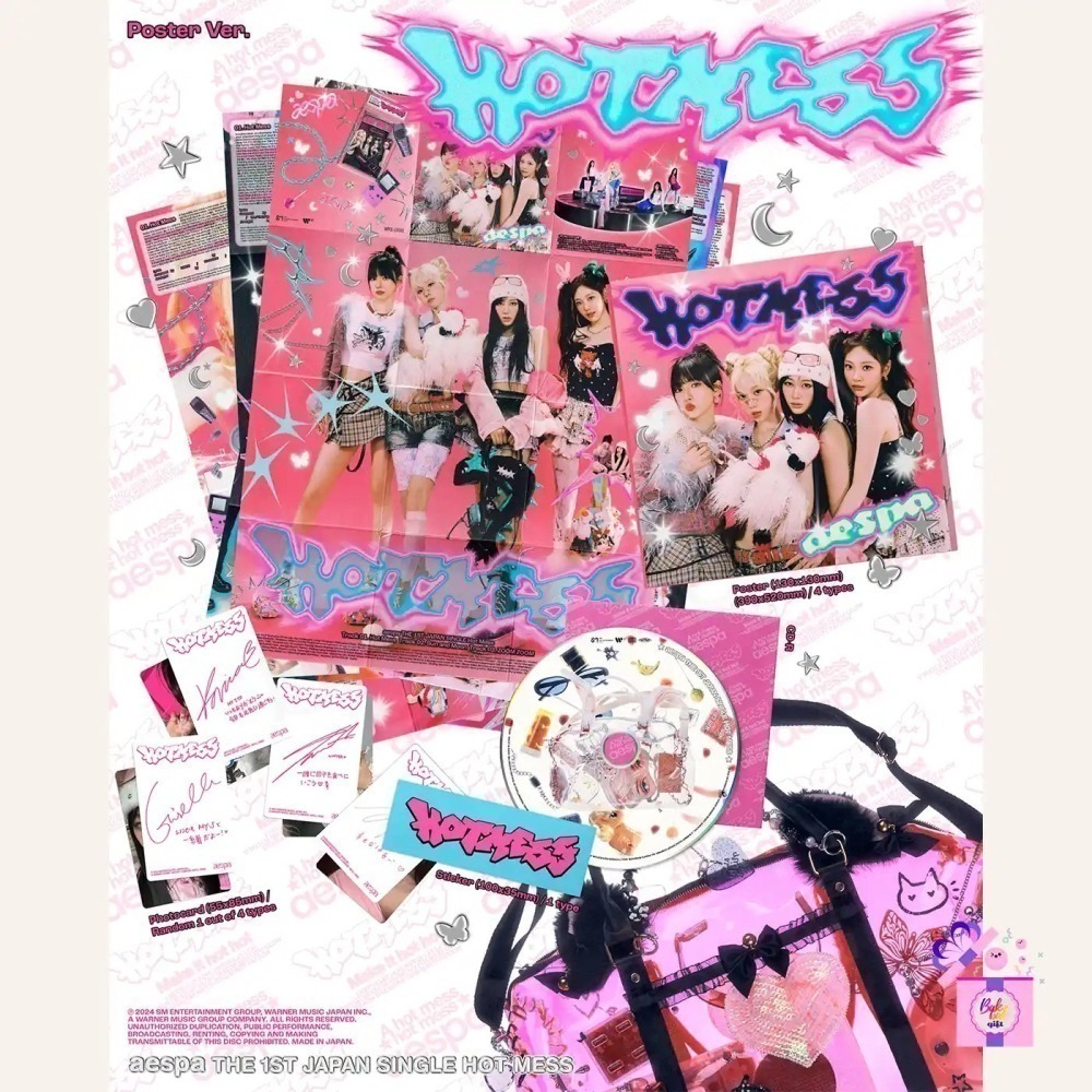 aespa 1st Japan Single Hot Mess Poster&Hot Mess Ver.日專 B賞貼紙-細節圖8