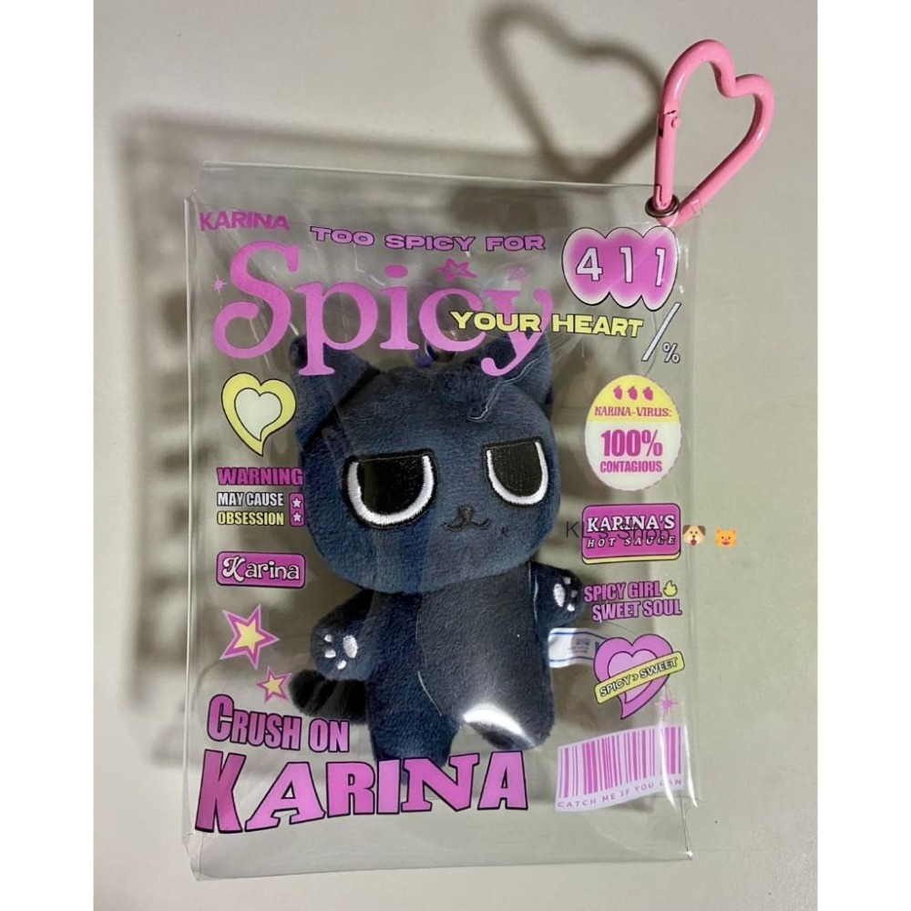 aespa Karina 飯製娃娃 辣妹柚 10公分 吊飾 娃包 出生證 貼紙 立牌 鑰匙圈 徽章-細節圖7