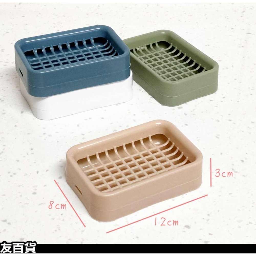雙層瀝水香皂盒 肥皂盒 網格皂盒 香皂盤 皂架 皂托 瀝水盒 瀝水皂盒 顏色隨機出貨《友百貨》-細節圖2