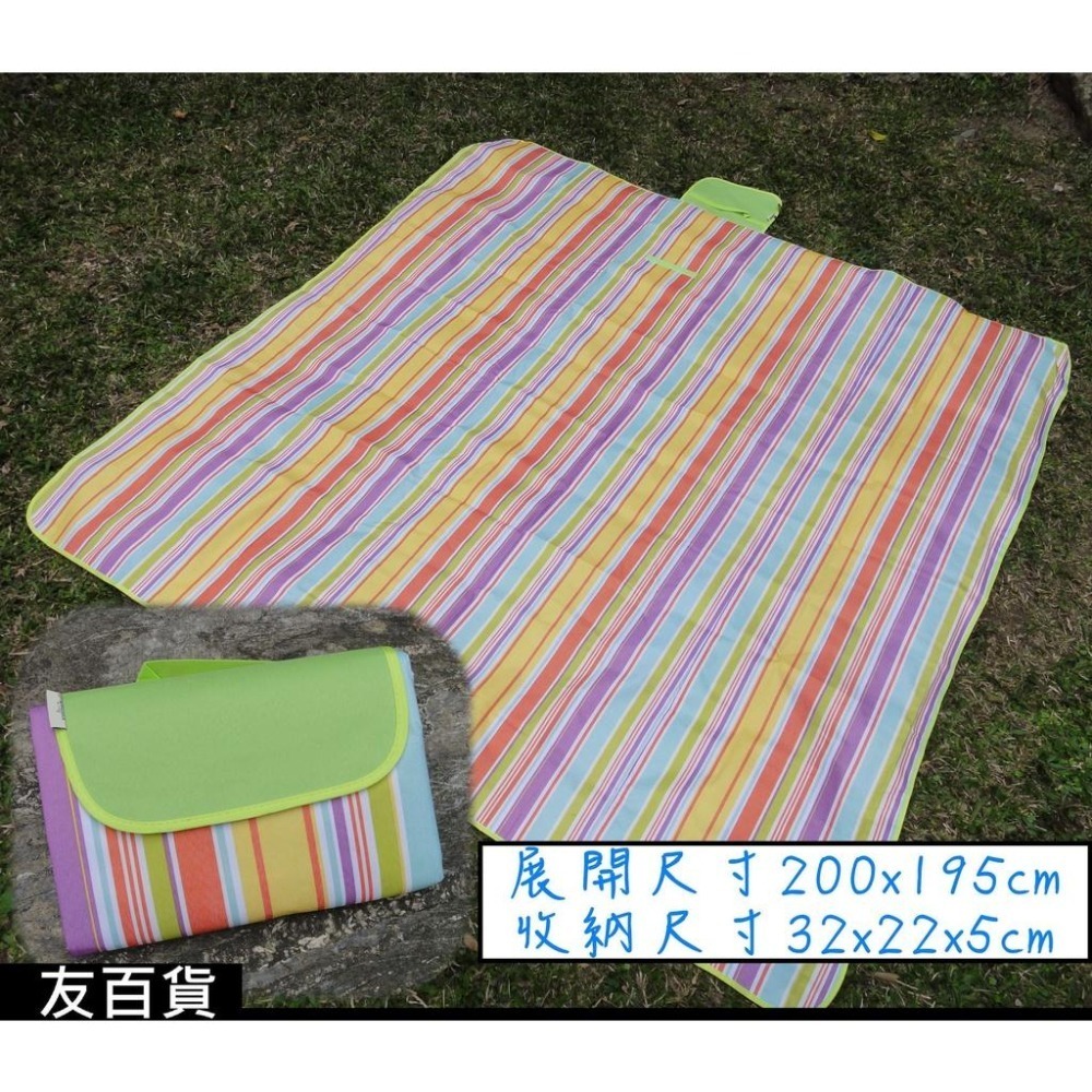 戶外野餐墊 200X195cm 防水野餐墊 露營地墊 沙灘墊 地布《友百貨》-細節圖2