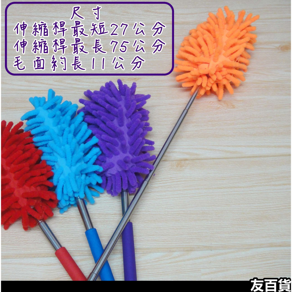 《友百貨》居家清潔好幫手 伸縮除塵小撢子 超細纖維除塵撢 除塵撢子 清潔用品 伸縮撢子 車用清潔 顏色隨機出貨-細節圖5