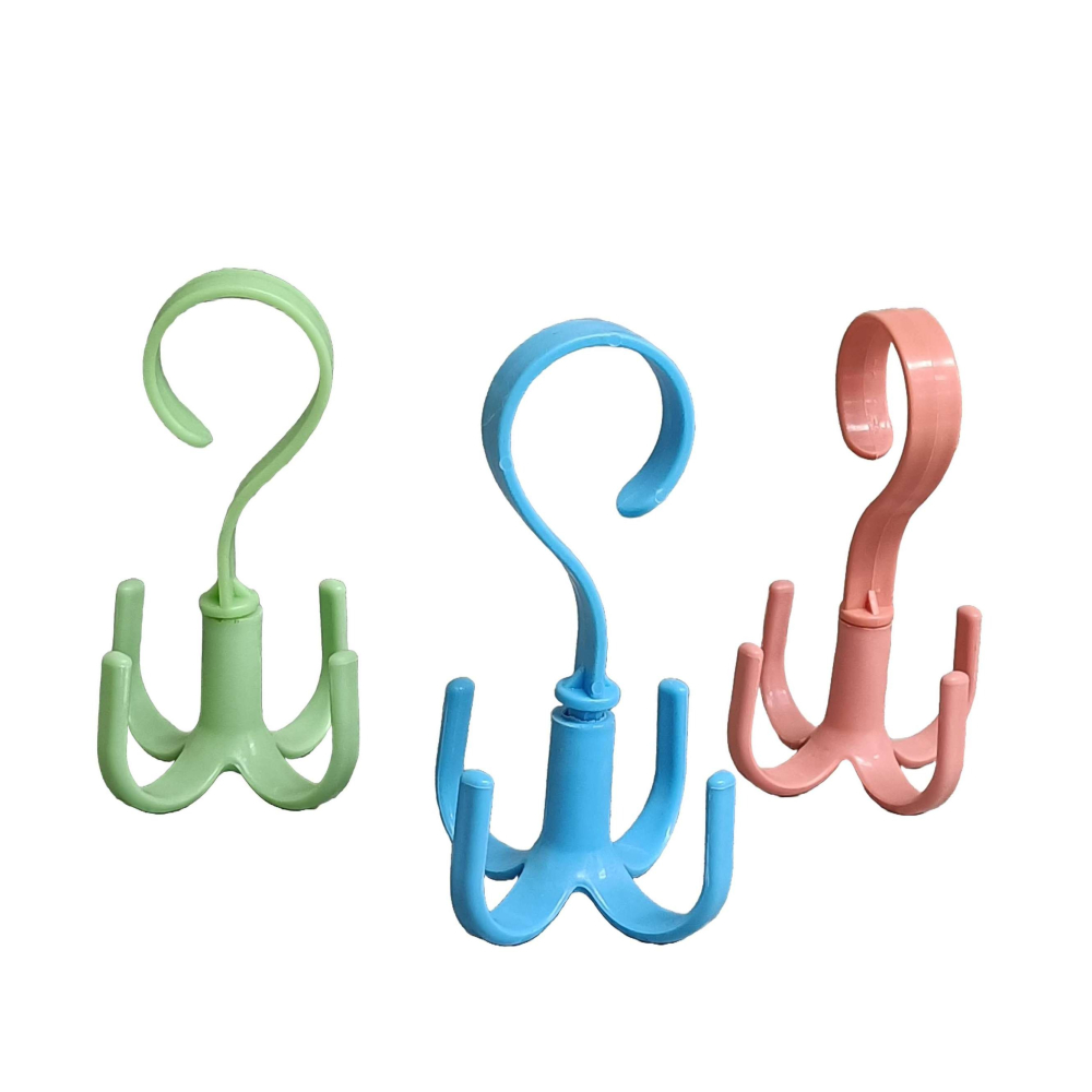 《友百貨》 可旋轉掛架 衣櫥掛勾 懸掛式掛勾 四爪掛勾 衣帽掛勾 衣物掛勾 衣櫃掛勾 居家收納 360度旋轉-細節圖2