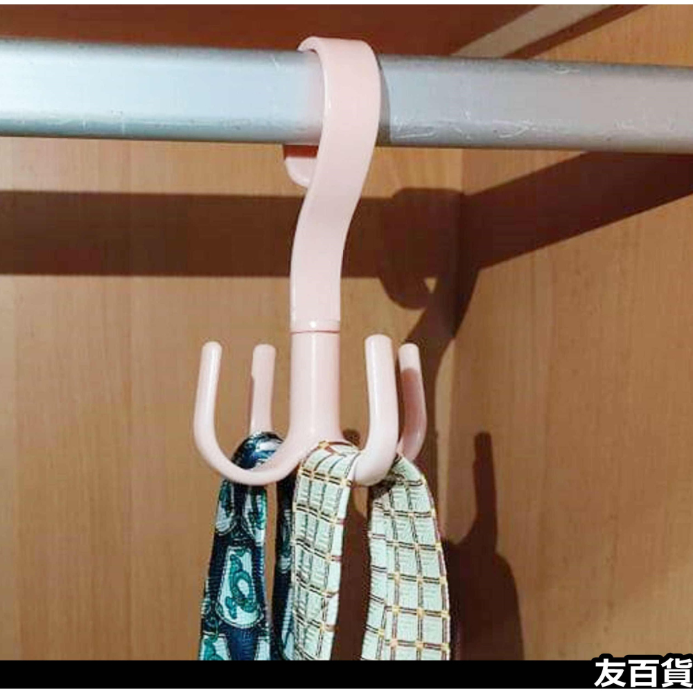 《友百貨》 可旋轉掛架 衣櫥掛勾 懸掛式掛勾 四爪掛勾 衣帽掛勾 衣物掛勾 衣櫃掛勾 居家收納 360度旋轉-細節圖6