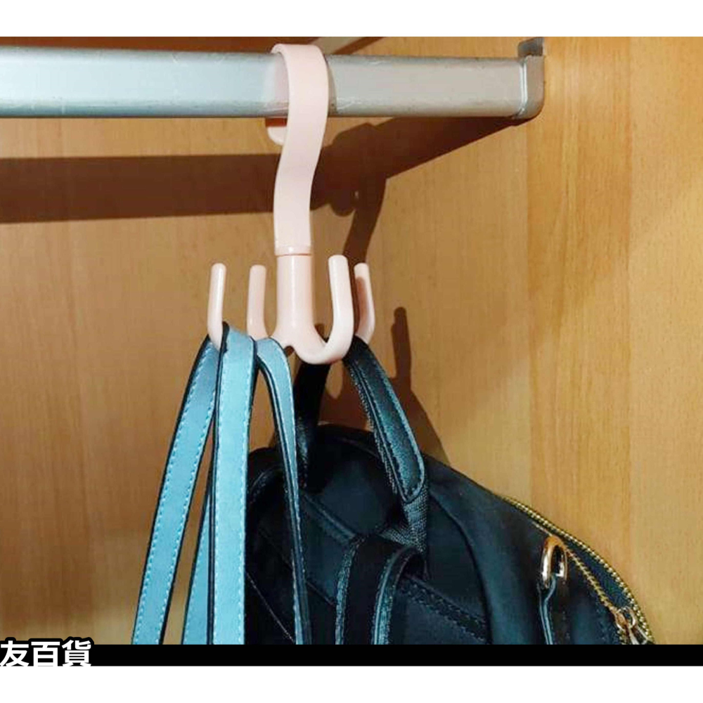 《友百貨》 可旋轉掛架 衣櫥掛勾 懸掛式掛勾 四爪掛勾 衣帽掛勾 衣物掛勾 衣櫃掛勾 居家收納 360度旋轉-細節圖8