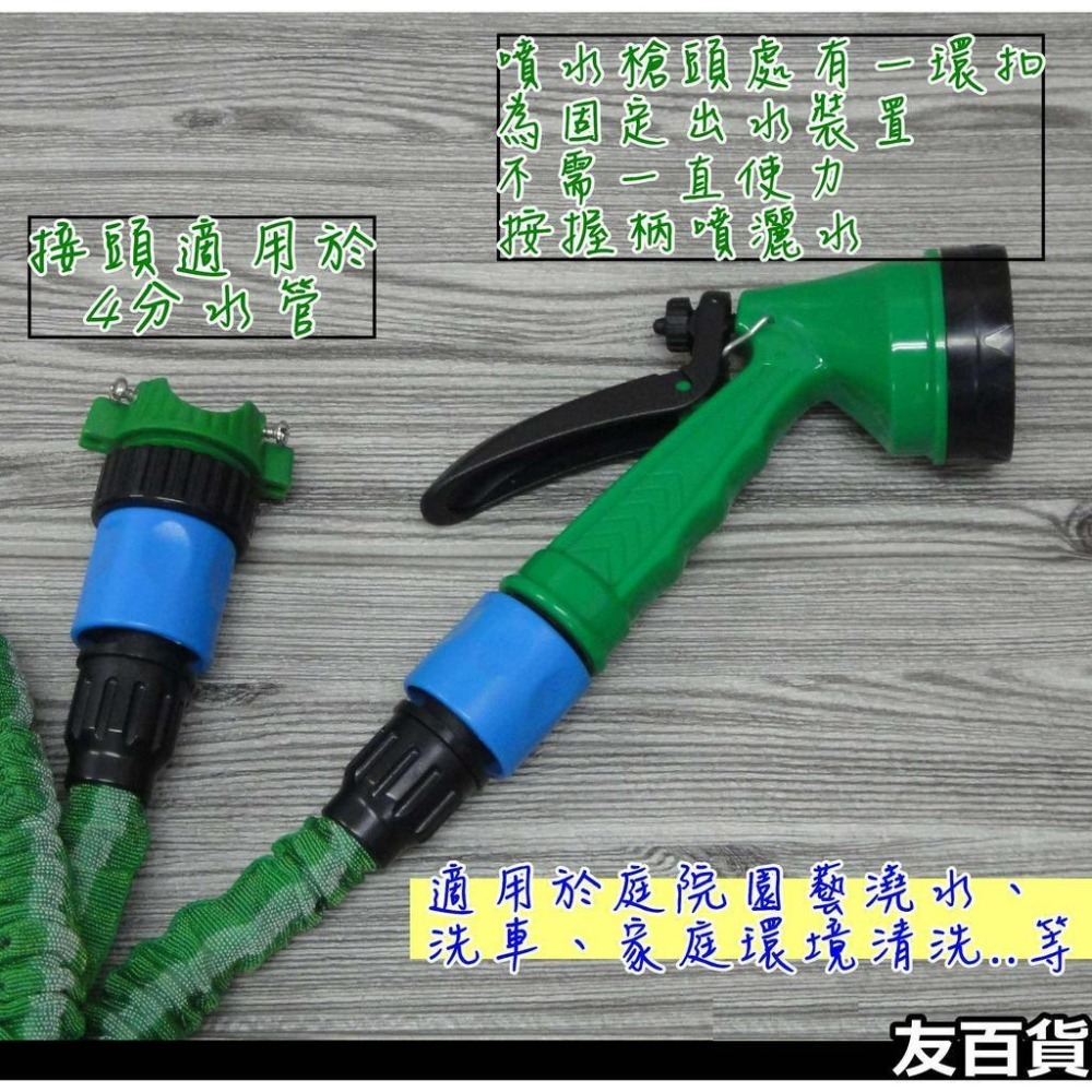 台灣製 神田伸縮水管2.5M (附噴水槍) 庭院水管 園藝水管 洗車水管 花灑 噴水槍頭 1260#《友百貨》-細節圖7