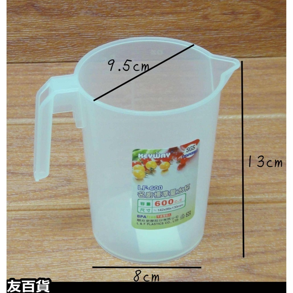 台灣製 名廚標準量水杯 量杯 測量杯 塑膠量杯 刻度量杯 烘焙量杯 廚房量杯 聯府 KEYWAY《友百貨》-細節圖4