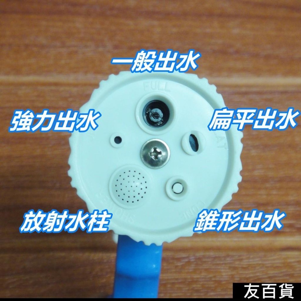 台灣製 5段強力水槍 噴水槍 澆花水槍 米諾諾快速安裝 花灑 水槍頭 噴水槍頭 洗車 園藝澆花 131421《友百貨》-細節圖4