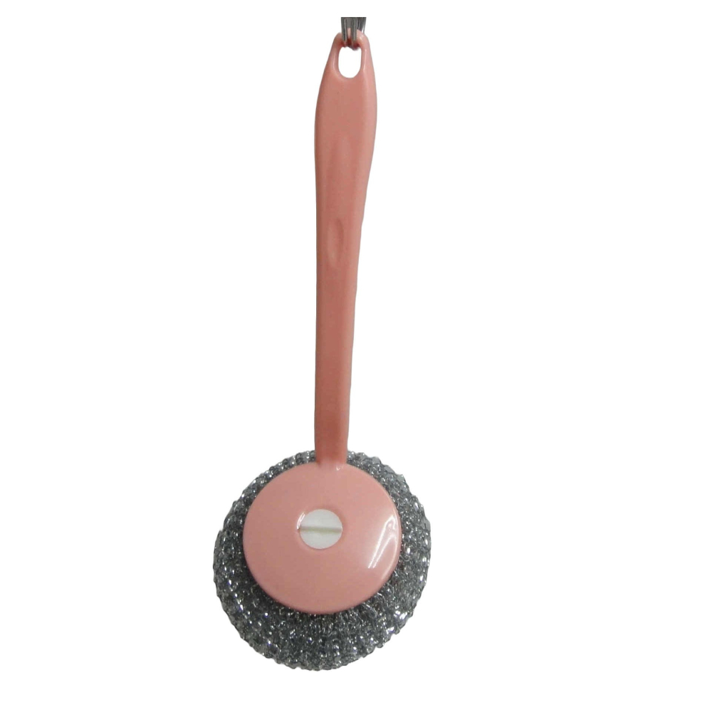 《友百貨》北歐風 不鏽鋼長柄刷 長柄洗鍋刷 長柄鐵刷 清潔鋼絲刷 不鏽鋼鍋刷 鐵絲刷 去污刷-細節圖2