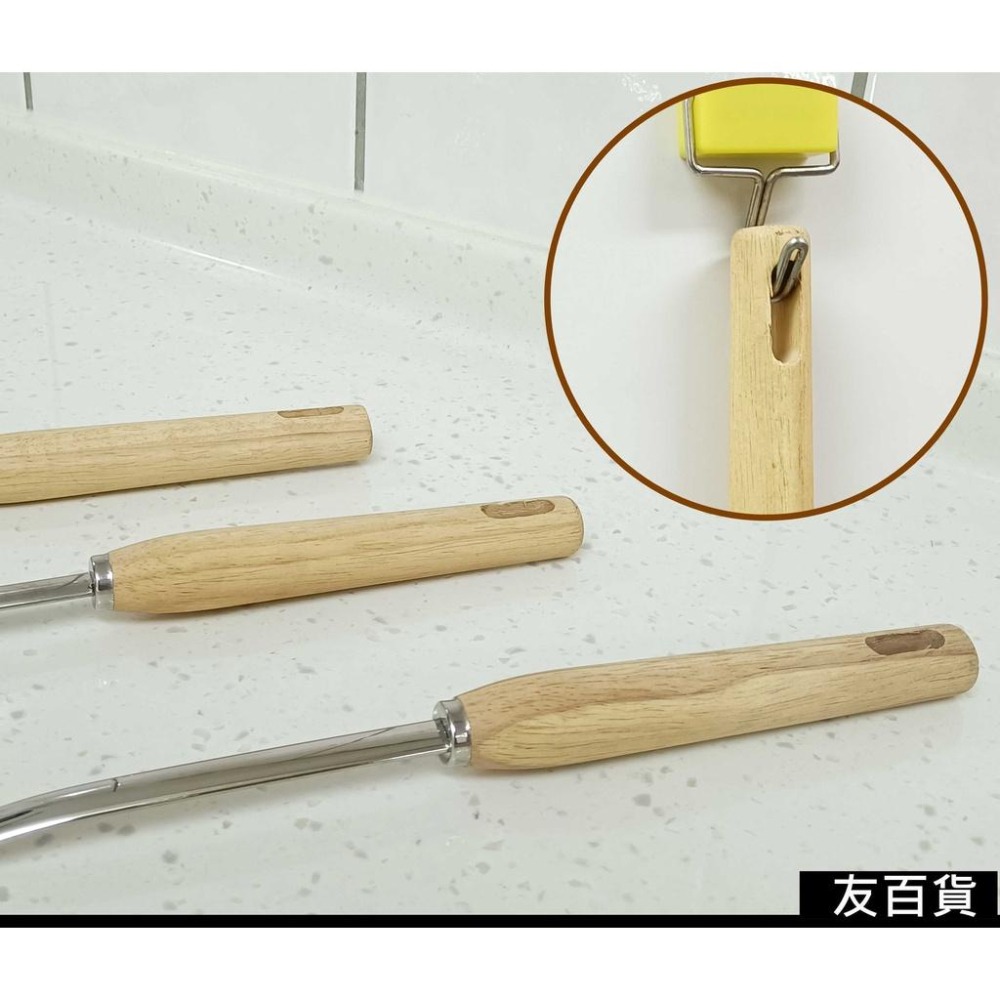 《友百貨》木柄不鏽鋼廚具 (鍋鏟/湯勺/漏勺) 勺子 湯匙 鏟子 漏網 木柄廚具 廚房用品 料理用具 不鏽鋼炊具-細節圖7