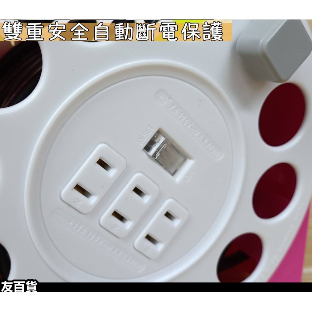 成電牌輪座式延長線 30尺/40尺/50尺 1切3座 台灣製 輪座延長線 延長線插座 家用延長線 新安規《友百貨》-細節圖5