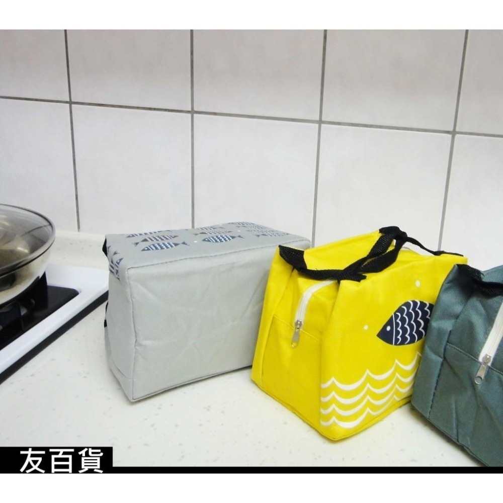 手提保溫便當袋 拉鏈款)手提便當袋 小魚餐袋 保溫餐袋 手提餐袋 野餐袋 餐包 保溫袋 環保袋 保冷袋 《友百貨》-細節圖6