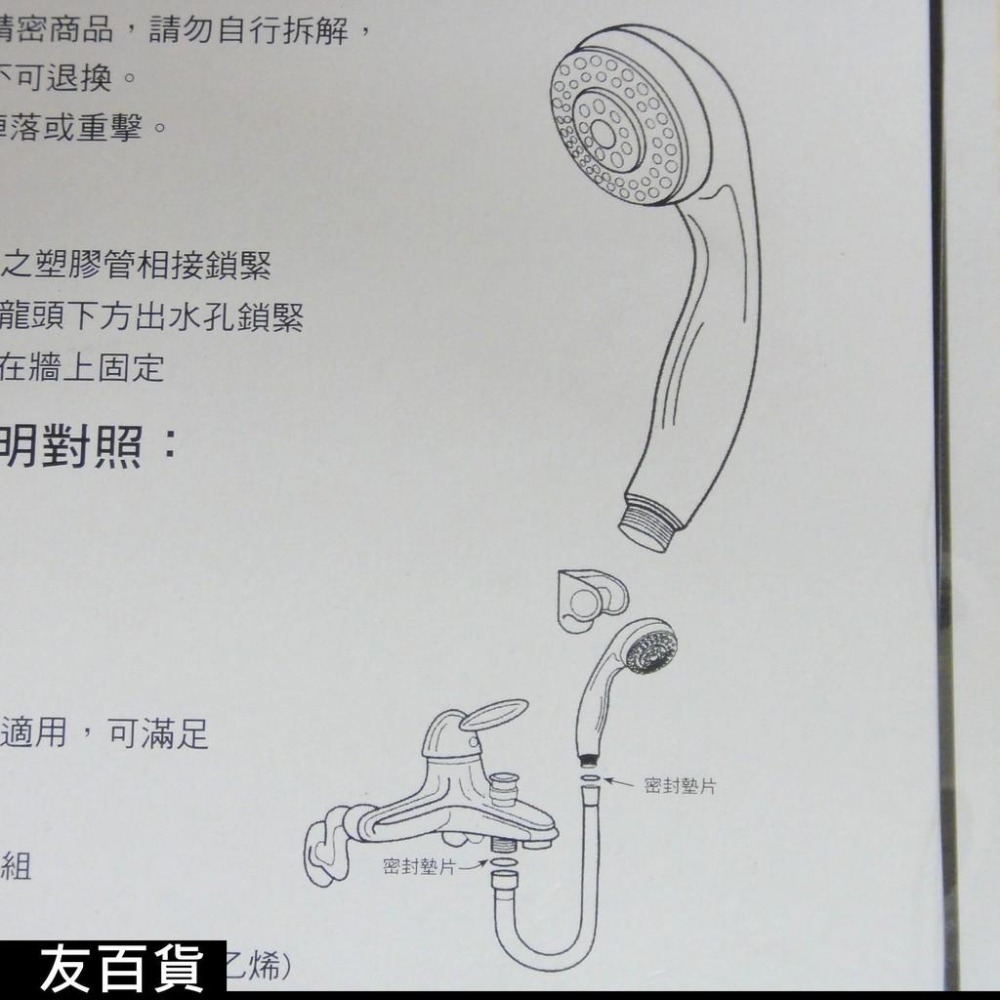一般式蓮蓬頭組 沐浴花灑 單段蓮蓬頭 台灣製 沐浴器 壁掛座 軟管 沐浴沖洗組 清爽的家 TYH-38023《友百貨》-細節圖6