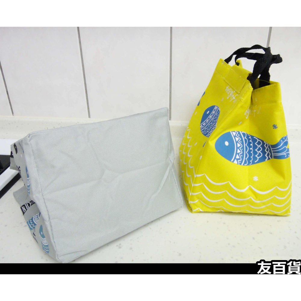 《友百貨》手提保溫便當袋 (魔鬼粘款) 手提便當袋 小魚餐袋 保溫餐袋 手提餐袋 野餐袋 餐包 保溫袋 手提袋 環保袋-細節圖6