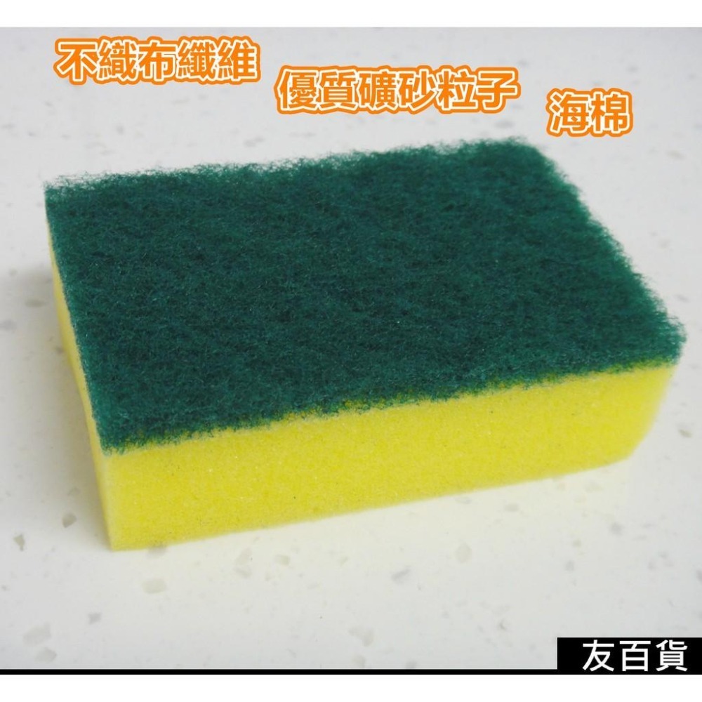 《友百貨》台灣製 孔雀海棉菜瓜布 (5入/包) 雙面菜瓜布 洗碗菜瓜布 綠色菜瓜布 廚房必備 洗碗布-細節圖4