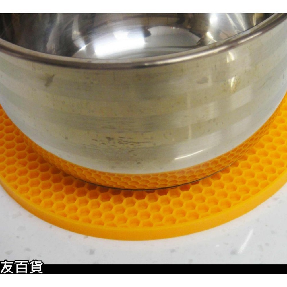 圓形矽膠隔熱墊 矽膠鍋墊 蜂巢隔熱墊 止滑墊 防燙墊 餐墊 桌墊 蜂窩格《友百貨》-細節圖6