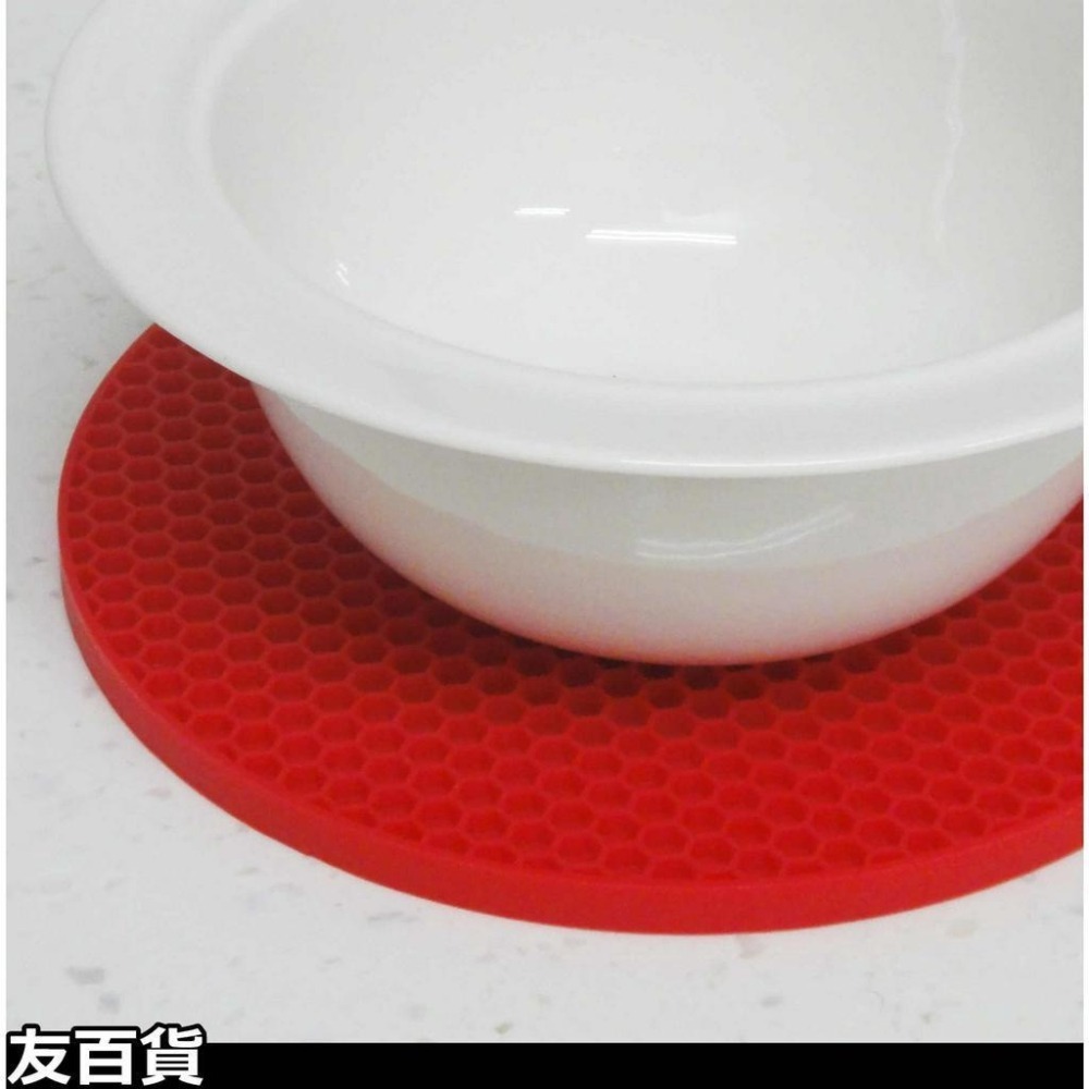 圓形矽膠隔熱墊 矽膠鍋墊 蜂巢隔熱墊 止滑墊 防燙墊 餐墊 桌墊 蜂窩格《友百貨》-細節圖7