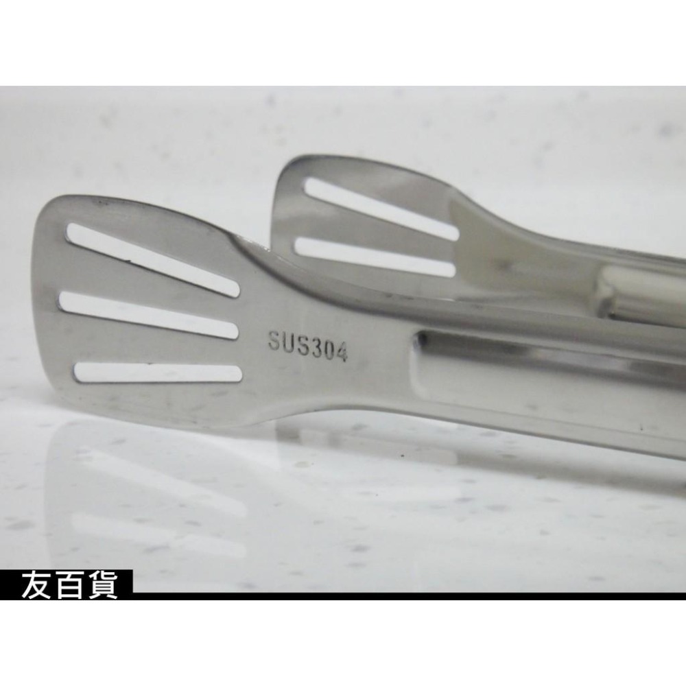 《友百貨》304不鏽鋼三線食品夾  不鏽鋼燒烤夾 不鏽鋼料理夾 不鏽鋼烤肉夾 牛排夾 披隡夾 炸雞夾 夾子-細節圖4