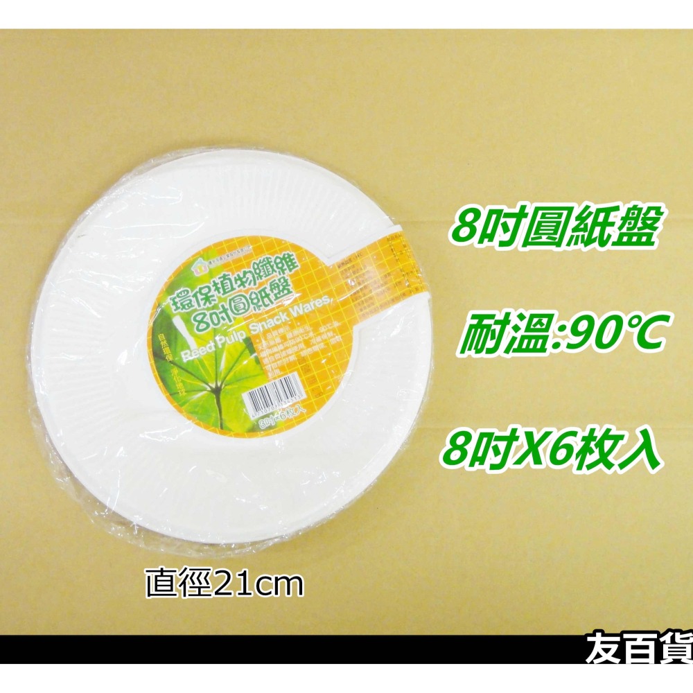 環保植物纖維盤 免洗紙盤 免洗盤 衛生盤 紙盤 纖維盤 圓盤 盤子 免洗餐具 菜盤 環保餐盤《友百貨》-細節圖5