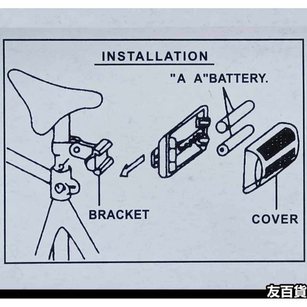 《友百貨》自行車5LED尾燈(附贈電池) 蝴蝶車燈 單車車燈 警示燈 紅光尾燈 後燈 腳踏車配件-細節圖6