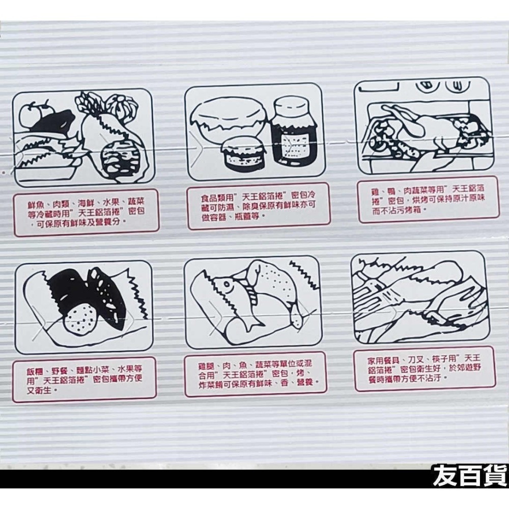 台灣製 天王鋁箔 (長750公分) 料理用鋁箔紙 食品用鋁箔 鋁箔紙 燒烤鋁箔紙 烘焙鋁箔紙 KD403 《友百貨》-細節圖4