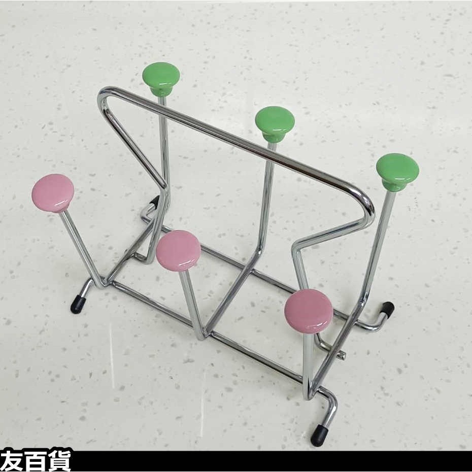 《友百貨》台灣製 陶瓷六格杯架 茶杯架 水杯架 水杯瀝水架 置杯架 杯子架 水杯收納架 馬克杯架 E33034-細節圖6