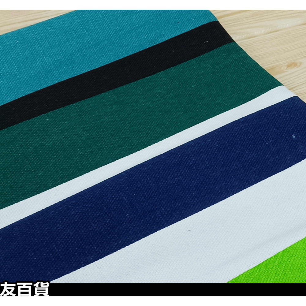 《友百貨》彩色條紋桌布 棉質帆布桌巾 180x140cm 客廳桌布 餐桌巾 居家桌布 彩色桌巾 茶几桌布 家飾布-細節圖7