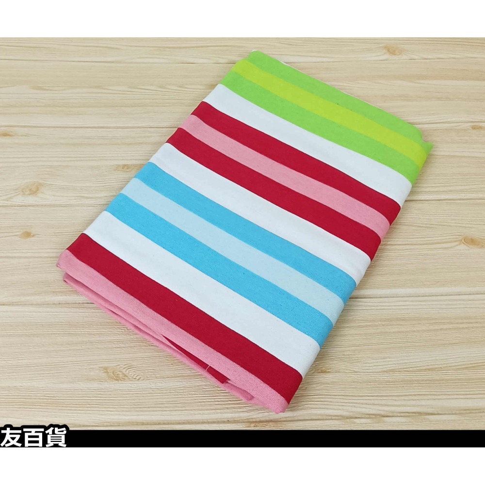 《友百貨》彩色條紋桌布 棉質帆布桌巾 180x140cm 客廳桌布 餐桌巾 居家桌布 彩色桌巾 茶几桌布 家飾布-規格圖8