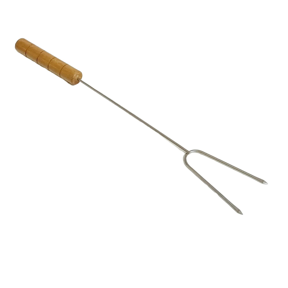 《友百貨》U型烤肉叉 不鏽鋼肉叉 木柄烤肉叉 烤肉串 U型烤針 烤肉簽 U形叉-細節圖2