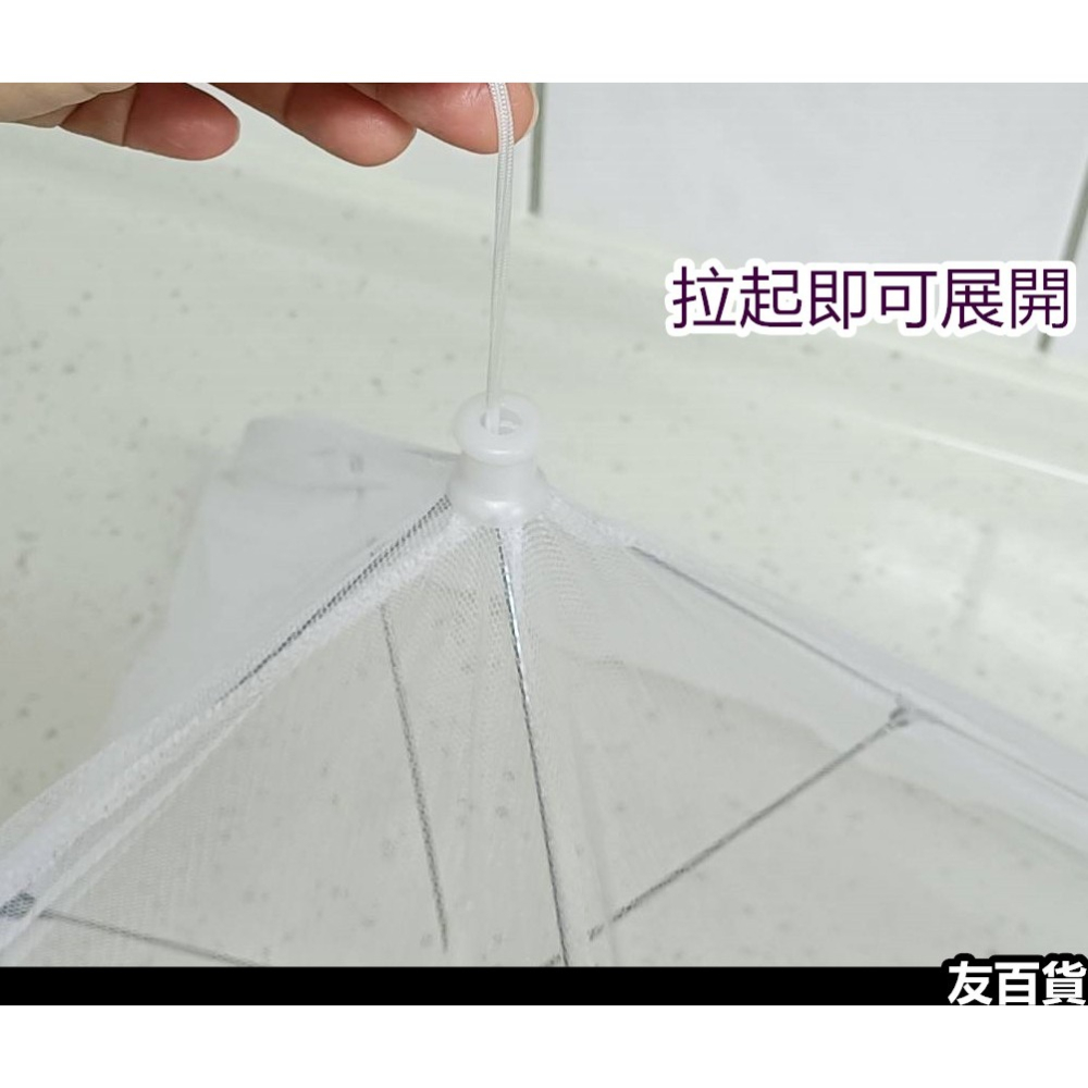 米諾諾 方型桌罩 純白蕾絲 飯菜桌罩 防蚊菜罩 網紗菜罩 方型菜罩 食物罩 食物防塵罩 164238 《友百貨》-細節圖5